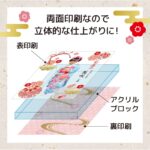 七五三アクリルブロック 20cm×15cm×2cm厚