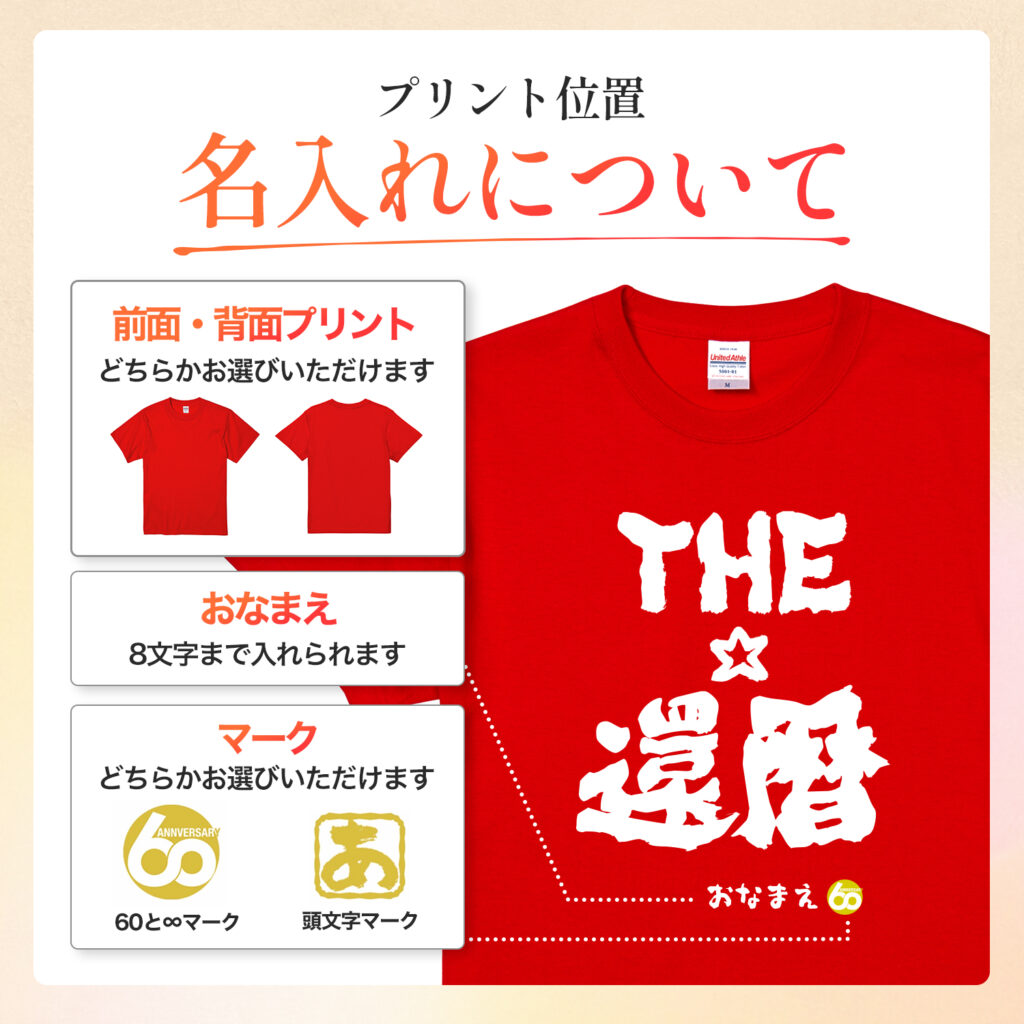 THE還暦 - 還暦祝い名入れおもしろTシャツ