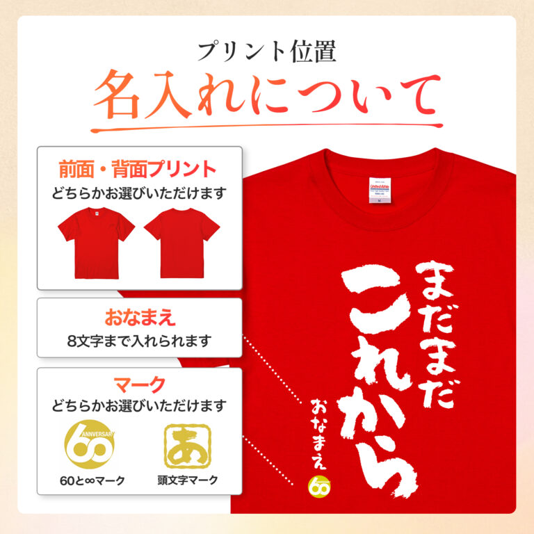 まだまだこれから - 還暦祝い名入れおもしろTシャツ