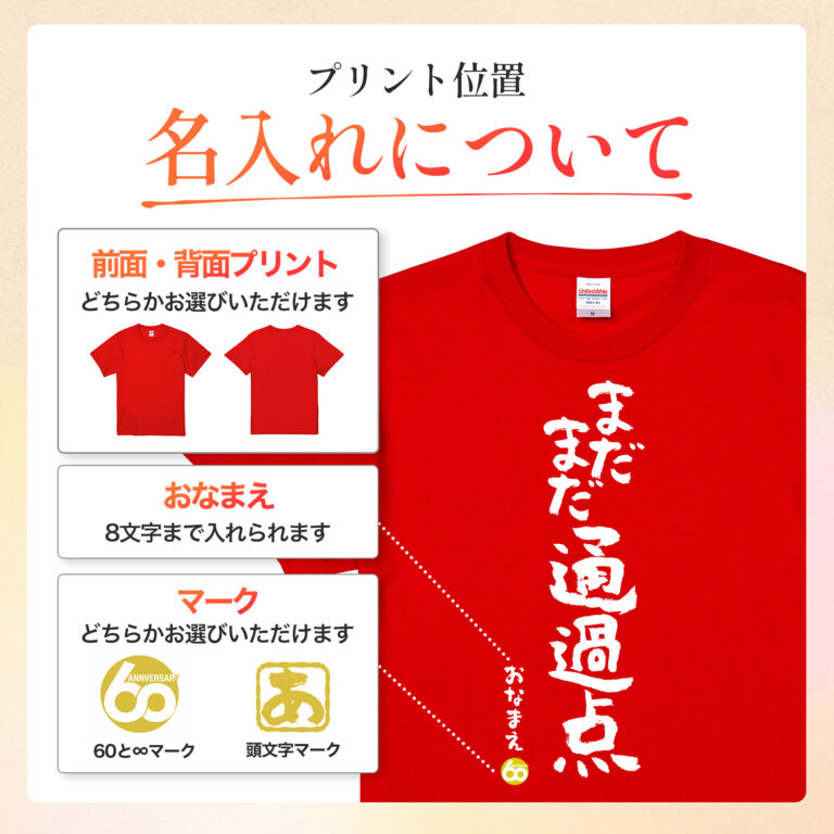 まだまだ通過点 - 還暦祝い名入れおもしろTシャツ
